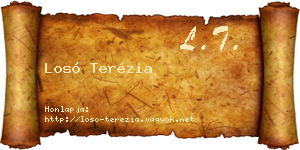 Losó Terézia névjegykártya